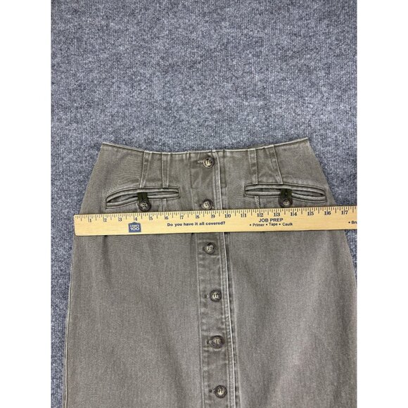 Denim Jean Skirt Womens Medium Brown Button Front High Waist Midi Pencil Denim - Picture 3 of 5